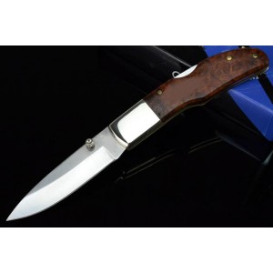 7Cr17MoV Steel Blade Wood Handle Lockback Pocket Knife