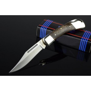 7Cr17MoV Steel Blade Wood Handle Lockback Folding Pocket Knife