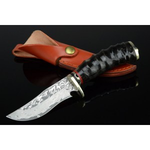 Damascus Steel Blade Claw Handle Hunting Knife