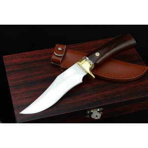 7Cr17 Steel Rosewood Brass Handle Mirror Finish Hunting knife