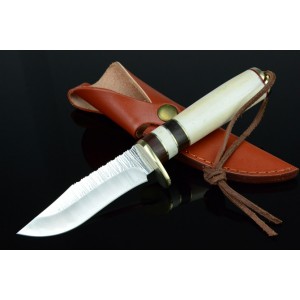 Stainless Steel Blade Brass Bone Handle  Hunting Knife