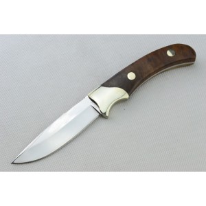 7Cr17 Steel Blade Brass Wooden Handle Mirror Finish Hunting Knife