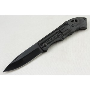 440 Stainless Steel Blade Aluminum Alloy Handle Black Finish Columbia Knife Pocket Knife2963