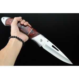 3Cr13Mov Stainless Steel Blade Steel Rosewood Handle Big Folding Blade Knife2986