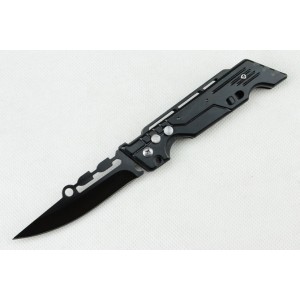 All Stainless Steel Black Finish Liner lock Pocket Knife 3009