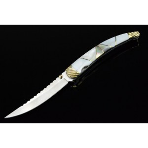 Shell Inlay Handle Pocket Knife With Exquisite Box 3013