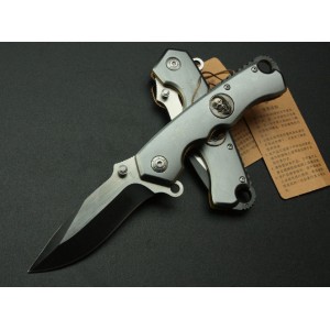 Monkey-102 Stainless Steel Aluminum Handle Black Finish Pocket Knife 3017