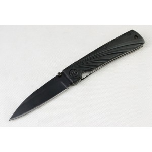 Crowtit 420 Stainless Steel Aluminum Alloy Handle Black Finish Pocket Knife3129