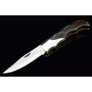 3Cr13 Stainless Steel Blade Brass Bloster Hardwood Handle Handle Pocket Knife3132