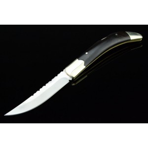 3Cr13 Stainless Steel Blade Brass Bloster Ebony Handle Handle Pocket Knife3133