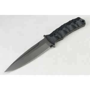 440 Stainless Steel Blade Fiberglass Handle Gray Titanium Finish Fixed Blade Tactical Knife