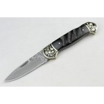 3185 Buffalo horn handle damascus steel pocket knife