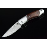 3298 liner lock damascus steel pocket knife