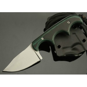 CRKT 7Cr17Mov Steel Blade Wood Handle Clip-point Edge Neck Knife with ABS Sheath 1988