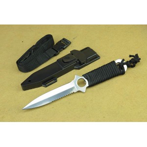420 Stainless Steel Blade Cord Wrapped Handle Full Tang Survival Knife4492