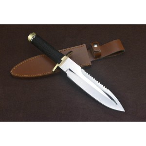 MTech 5Cr13 Steel Blade Copper Bolster Cord Wrapped Handle Mirror Finish Tactical Knife4775