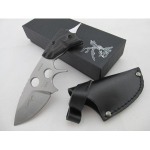 D2 Steel Blade Micarta Handle Full Tang Defensive Knife with Glass Breaker1637