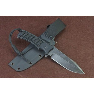 LW.D2 Steel Blade G10 Parachute Cord Wrapped Handle Stonewash Finish Tactical Knife with Kydex Sheath4962