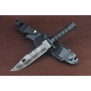 M9 3Cr13Mov Steel Blade Fiberglass Nylon Handle Camo Titanium Finish Tactical Knife4905