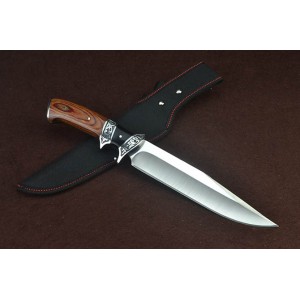 Columbia 3Cr13Mov Steel Blade Copper Bolster Wood Handle Hunting Knife with Nylon Sheath5069