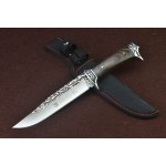 Columbia 3Cr13Mov Steel Blade Copper Bolster Wood Handle Hunting Knife with Nylon Sheath5066