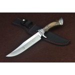 Columbia 3Cr13Mov Steel Blade Copper Bolster Wood Handle Hunting Knife with Nylon Sheath5068