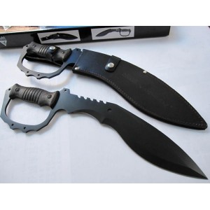 440C Stainless Steel Blade Flax Composite Handle Kukri Knife with Leather Sheath1212