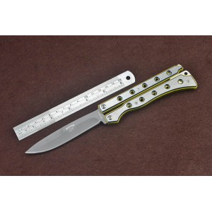 3Cr13Mov Steel Blade Metal Handle Titanium Finsih Balisong Knife4930