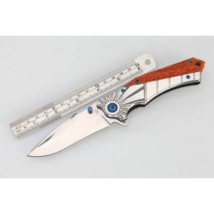 Browning.3Cr13Mov Steel Blade Metal Bolster Wood Inlay Handle Mirror Finish Pocket Knife4805