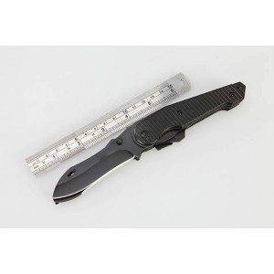 5Cr13MoV Steel Blade Metal Handle Black Finish Three Blade Pocket Knife 4788