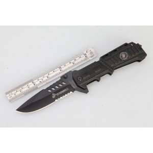 MT.440 Stainless Steel Blade Fiberglass Nylon Handle Black Finish Liner Lock Pocket Knife4789