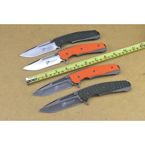 9Cr18MoV Steel Blade G10 Handle Satin/Stonewash Finish Liner Lock Pocket Knife4749