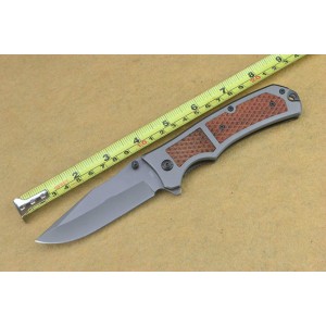 Browning.3Cr13MoV Steel Blade Metal Bolster Wood Handle Titanium Finish Liner Lock Pocket Knife4742