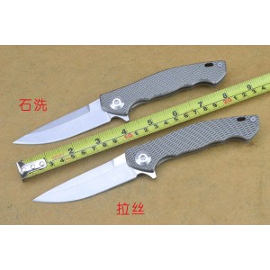 D2 Steel Blade Titanium Handle Titanium/Stonewash Finish Liner Lock Pocket Knife4734