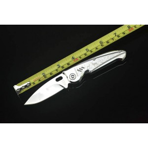 420 Stainless Steel Blade Laser Metal Handle Mirror Finish Pocket Knife4700