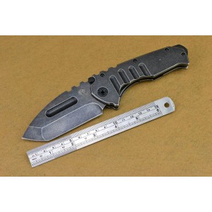 440C Stainless Steel Blade Metal Handle Stonewash Finish Liner Lock Tactical Folding Blade Knife4287
