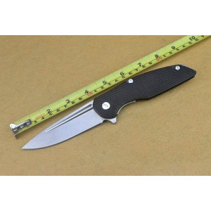 Bear head.5Cr13MoV Steel Blade G10 Handle Stonewash Finish Liner Lock Pocket Knife4598