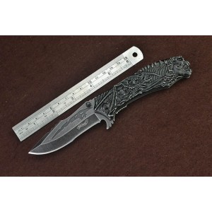 3Cr13MoV Steel Blade Metal Handle Stonewash Finish Liner Lock Pocket Knife5082