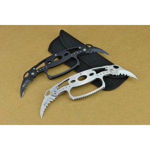 440 Stainless Steel Blade Metal Handle Black/Satin Finish Liner Lock Folding Blade Knife with Fist4345