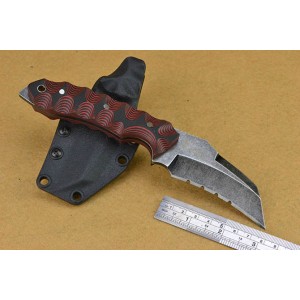 8Cr13MoV Stainless Steel Blade G10 Handle Fixed Blade Karambit Knife with Kydex Sheath