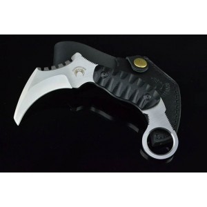7Cr17MoV Steel Sharp Blade G10 Handle Karambit EDC Fixed Blade Knife with Leather Sheath
