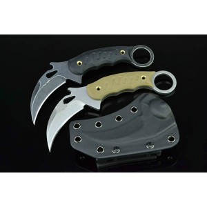 AUS-8 Steel High Quality Karambit Knife Fixed Blade with Kydex Sheath