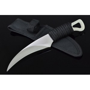 440 Stainless Steel Blade Cord Wrapped Handle Karambit Knife with Nylon Sheath