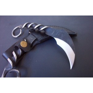 High Carbon Steel Blade Karambit Knife with Leather Sheath