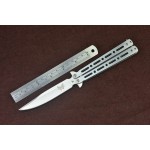 Benchmade.420 Stainless Steel Blade Metal Handle Satin Finish Balisong Knife4871