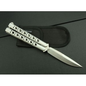 Benchmade.7Cr17MoV Steel Blade Metal Handle Satin Finish Multi-functional Balisong Knife3969