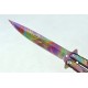 420 Stainless Steel Blade Rainbow Coated Handle Rainbow Finish Balisong Knife3774