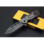 Browning.440 Stainless Steel Blade Metal Bolster Wood Handle Ttitanium Finish Liner Lock Pocket Knife5221