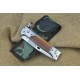 3Cr13oV Steel Blade Metal Bolster Wood Handle Satin Finish Liner Lock Pocket Knife4974