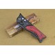 420 Stainless Steel Blade Metal Bolster Wood Handle Black Finish Pocket Knife4748